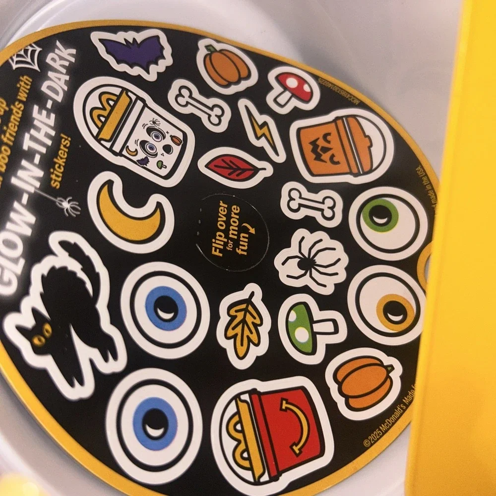 2025 McDonald's Halloween McGhost Ghost White Boo Bucket w/ Glow Dark Stickers